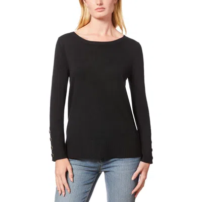 Melissa Paige Womens Button Rayon Blouse In Jet Black