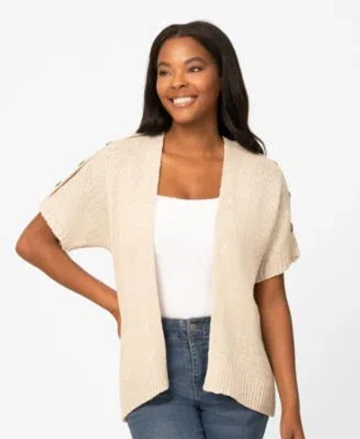 Melissa Paige Womens Button Shoulder Cardigan Macys Exclusive In Yellow