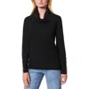 Melissa Paige Womens Button Viscose Pullover Sweater In Black