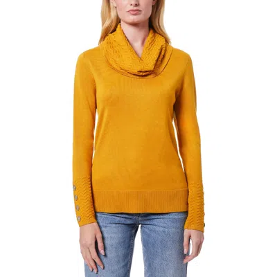 Melissa Paige Womens Chevron Viscose Pullover Sweater In Golden Yellow