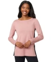 Melissa Paige Womens Contrast Trim Side Button Tunic Sweater Pxs Xl In Pink