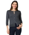 Melissa Paige Womens Crewneck Button Front Cardigan Pxs Xl In Blue