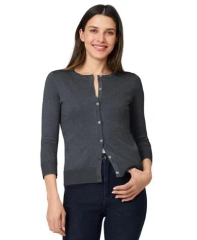 Melissa Paige Womens Crewneck Button Front Cardigan Pxs Xl In Blue