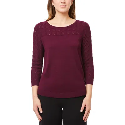 Melissa Paige Womens Eyelet Rayon Crewneck Sweater In Multi