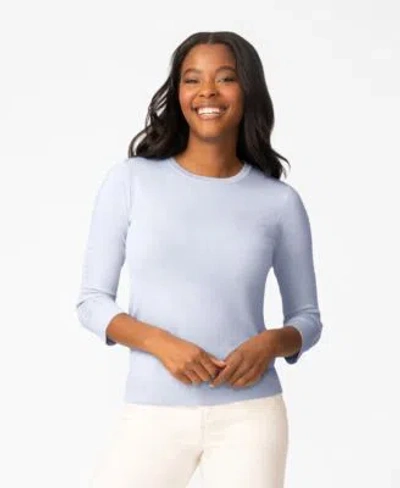 Melissa Paige Womens Pointelle 3 4 Sleeve Sweater In Multi