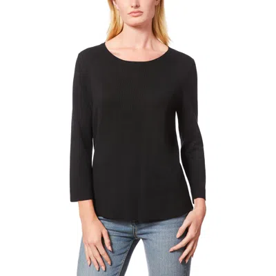 Melissa Paige Womens Ribbed Knit Pullover Sweater In Jet Black