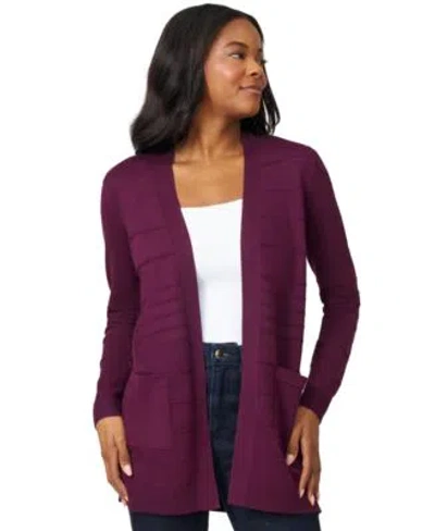 Melissa Paige Womens Ribbed Open Front Long Cardigan Pxs 3x In Blue