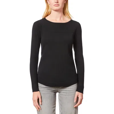 Melissa Paige Womens Ribbed Trim Knit Pullover Sweater In Black