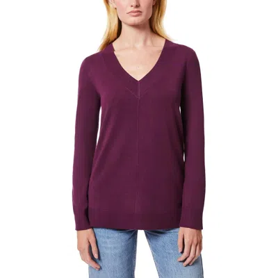 Melissa Paige Womens Ribbed Viscose V-neck Sweater In Multi