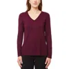 Melissa Paige Womens Wide Hem Slit V-neck Sweater In Multi