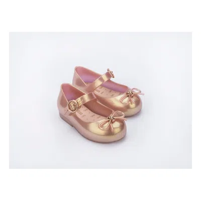 Melissa Kids' Pink Jelly Bow Shoes In Gold