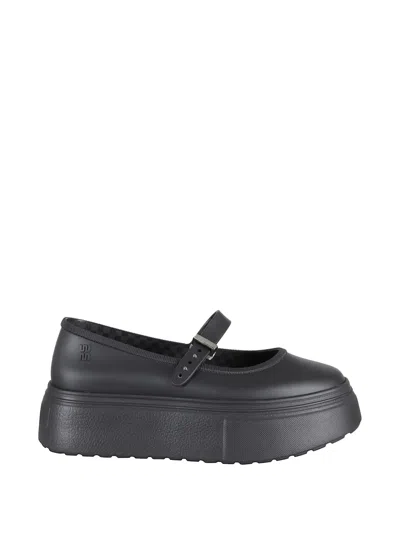 Melissa Platform Buckle-strap Ballet Flats In Black