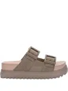 Melissa Platform Double-strap Slides In Neutral