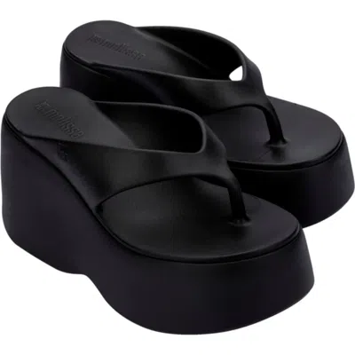 Melissa Platform Wedge Flip Flop In Black