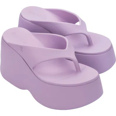 Melissa Platform Wedge Flip Flop In Purple