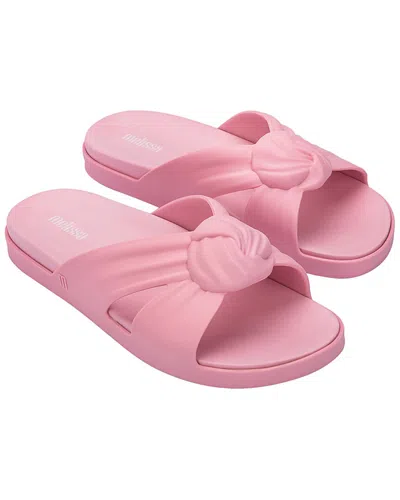 Melissa Plush Knotted Slide Sandal In Pink/pink