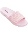Melissa Polibolha Sandals Women's Pink Bubble Wrap Slip On Slide Jobb1328 In Pink
