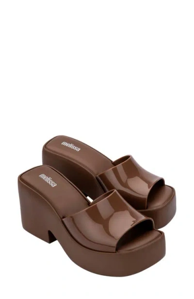Melissa Posh Platform Slide Sandal In Brown
