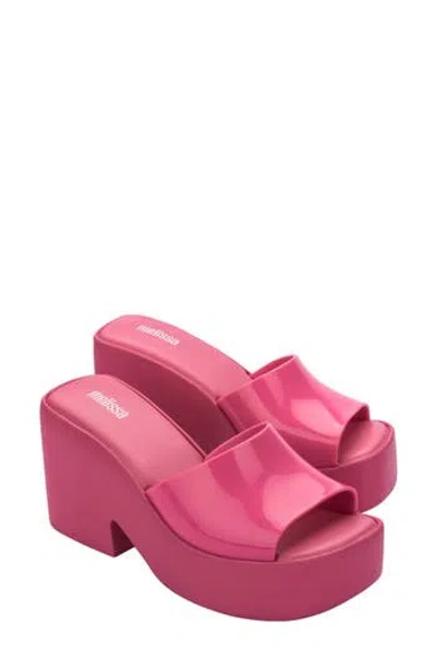 Melissa Posh Platform Slide Sandal In Dark Pink
