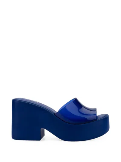 Melissa Posh Platform Slides In Blue