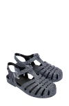 Melissa Possession Denim Print Fisherman Sandal In Black Jeans
