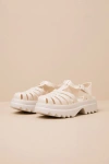 Melissa Possession Platform Ii Beige Jelly Strappy Buckle Sandals