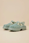 Melissa Possession Platform Ii Green Jelly Strappy Buckle Sandals In Green