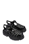 Melissa Possession Ii Fisherman-inspired Platform Sandals Women In Black/silver