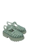 Melissa Possession Platform Ii Green Jelly Strappy Buckle Sandals In Green