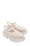 Melissa Possession Platform Ii Beige Jelly Strappy Buckle Sandals In Off White