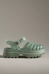 Melissa Possession Platform Ii Green Jelly Strappy Buckle Sandals In Green