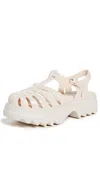 Melissa Possession Platform Ii Beige Jelly Strappy Buckle Sandals In Beige