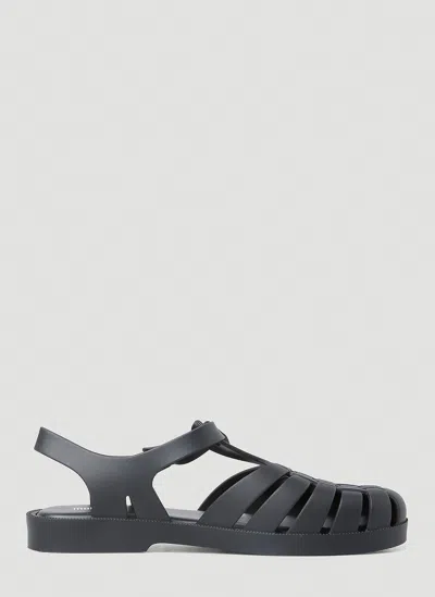 Melissa Possession Strappy Flat Sandals In Black