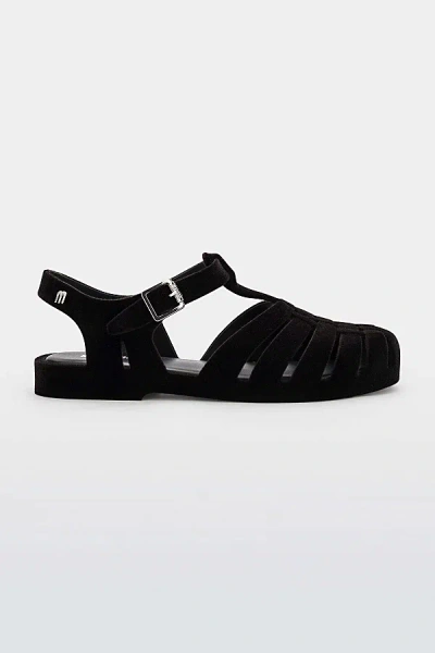 Melissa Possession Velvet Ii Fisherman Sandal In Black Flocked, Women's At Urban Outfitters
