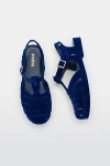 Melissa Possession Velvet Ii Fisherman Sandal In Blue Flocked, Women's At Urban Outfitters