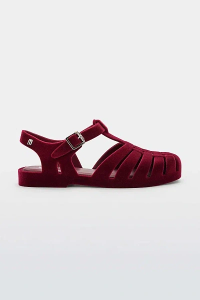 Melissa Possession Velvet Ii Fisherman Sandal In Red Flocked, Women's At Urban Outfitters