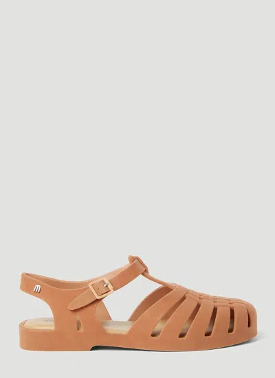 Melissa Possession Velvet Sandals In Camel