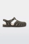 Melissa Possession Warm Look Fisherman Sandal In Flocked Gray/beige, Women's At Urban Outfitters
