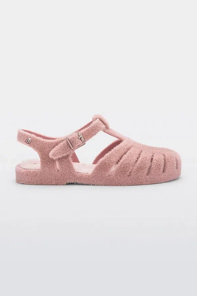 Melissa Possession Warm Look Fisherman Sandal In Pink Flocked, Women's At Urban Outfitters