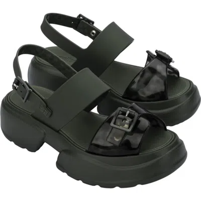 Melissa Push Slingback Platform Sandal In Green