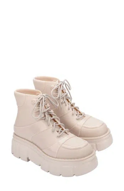 Melissa Rebel Lug Sole Boot In Neutral