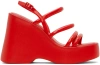 Melissa Red Jessie Platform Heeled Sandals In As379 Red
