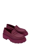 Melissa Royal Platform Penny Loafer In Matte Red