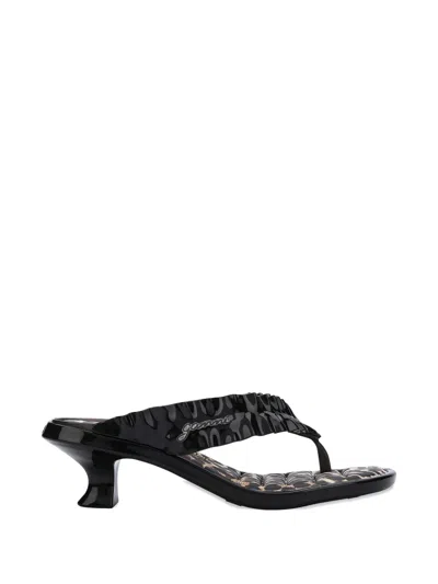 Melissa X Ganni Kitten Heel Flip Flop In Black
