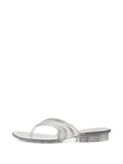 Melissa Sculpted Thong-strap Sandals In Gray