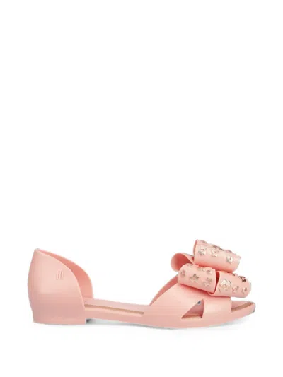 Melissa Seduction Vi Ad Bow-detail Floral-print Sandals In Pink
