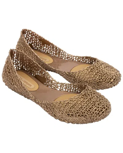 Melissa Shoes Campana Papel Ballerina Flat In Gold