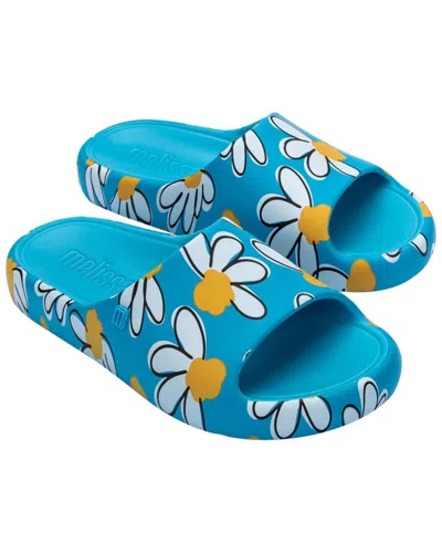 Melissa Shoes Free Print Slide In Blue/white/yellow
