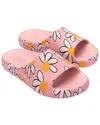 Melissa Women's Free Print Slide In Pink/white/yellow