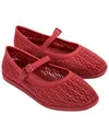 Melissa Harper Perforated-design Ballet Flats In Red